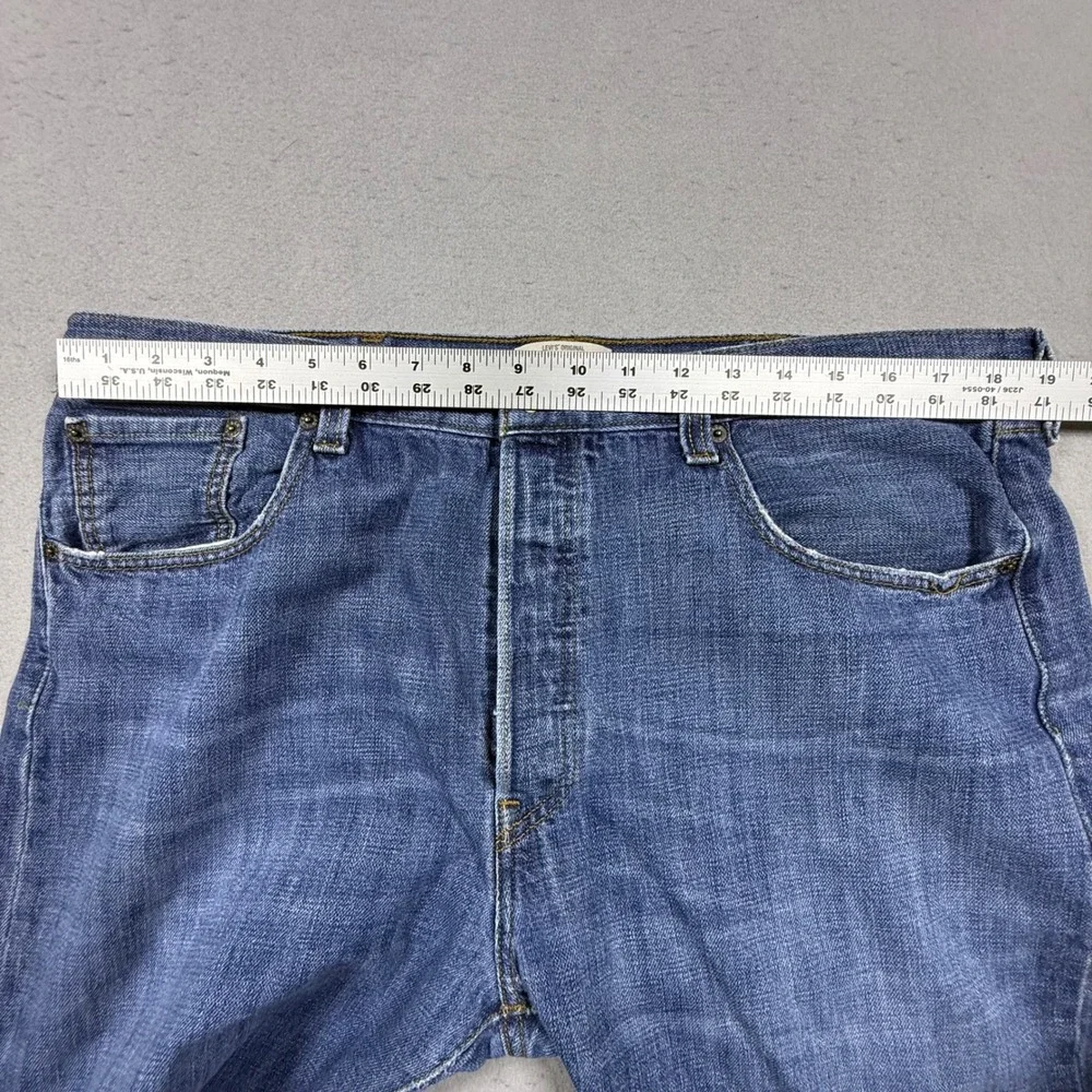 Levis 501 Original Fit Straight Leg Blue Denim Jeans Mens 38x32